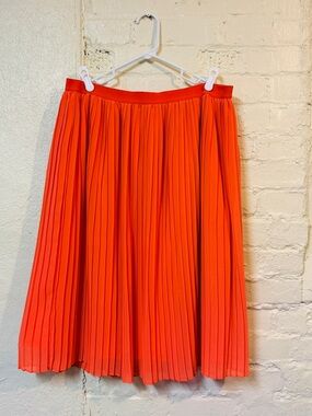 a new day Coral Pleated Midi Skirt